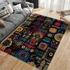 Colorful Ethnic Geometric Pattern Carpet with Abstract Tribal Design Suitable for Use As an Anti-slip for Living Room Bedroom Sofas