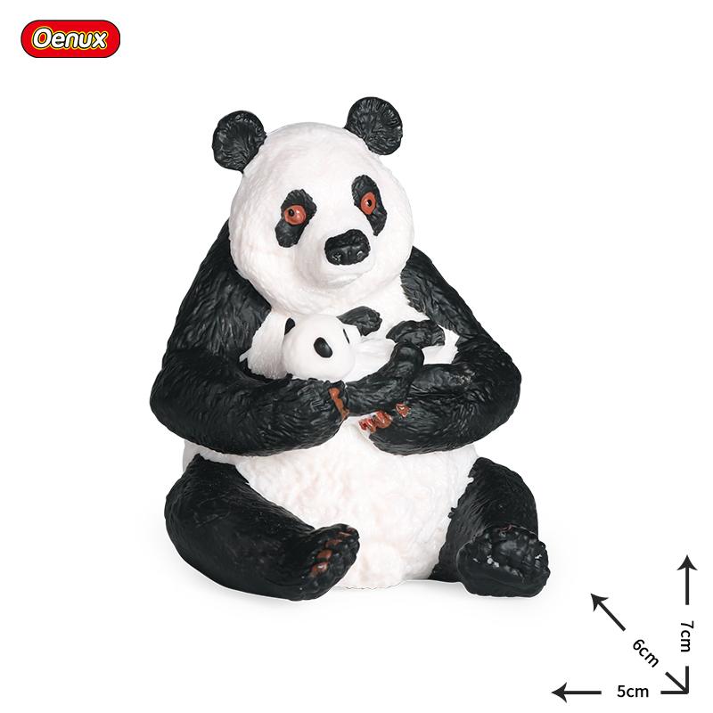 Oenux China Panda Bamboo Wild Animals Action Figures Model Figurine PVC Miniature Cute Decoration Education Collection Kid Toy