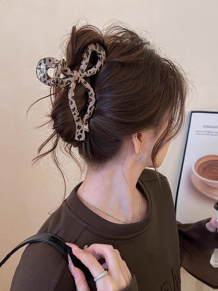 2025 Leopard Print High-End Large Shark Hair Clip for Women