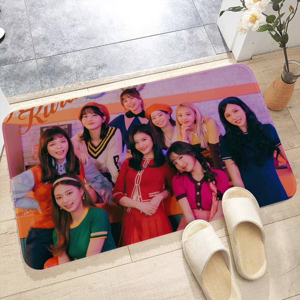 Kpop Group T-Twice Floor Mat Rectangle Anti-slip Home Soft Badmat Front Door Indoor Outdoor Mat Welcome Doormat