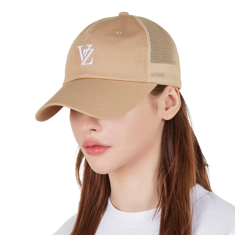 3D Monogram Side Mash Ball Cap Beige [VARZAR]