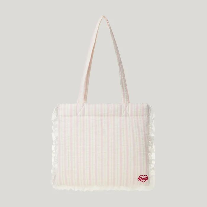 Padded Lace Frill Bag_ivory/pink