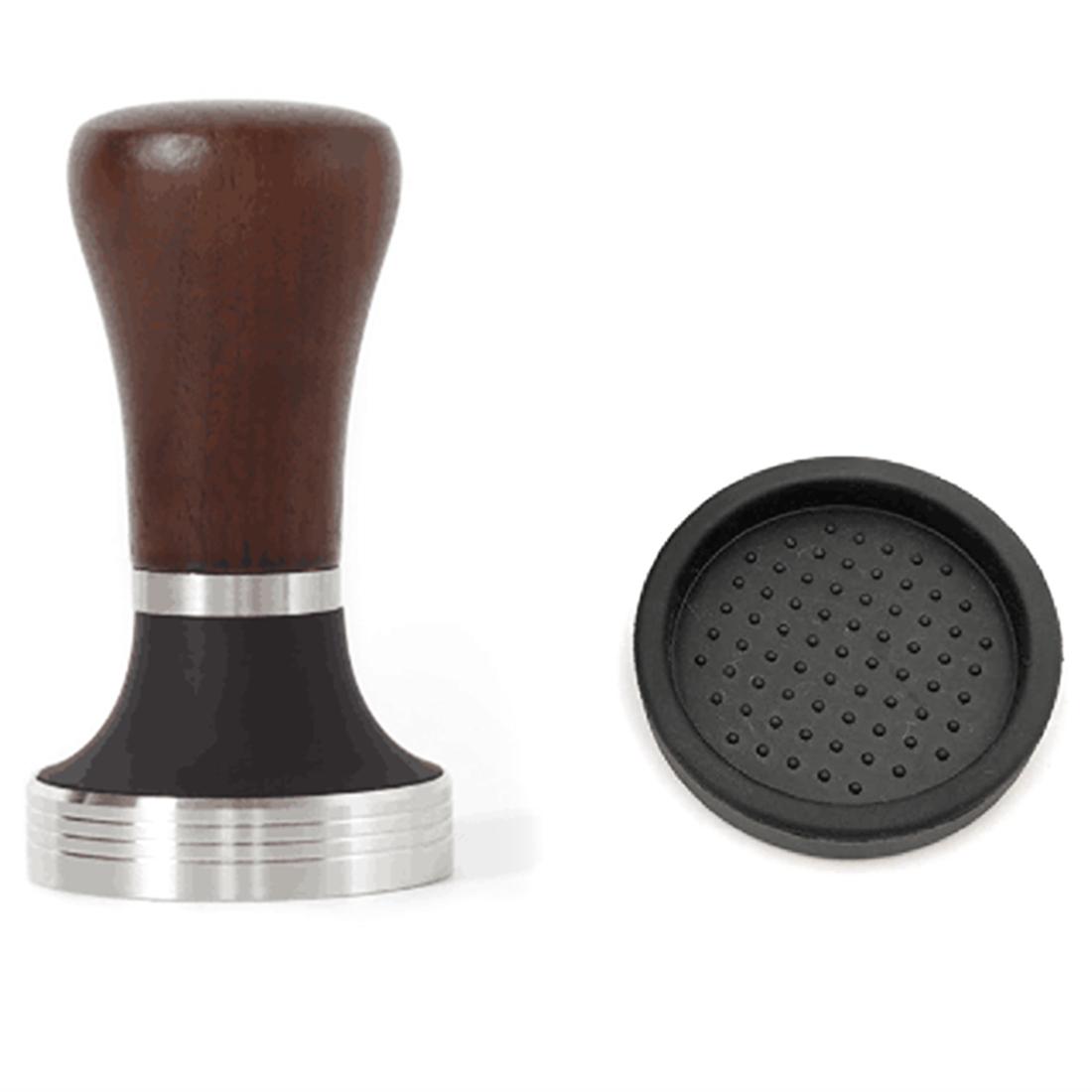 ABWR-Walnut Handle Coffee Tamper, Espresso Hand Tamper,304 Stainless Steel Espresso Coffee Tamper With Mat