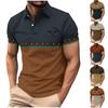Camicie Western da Uomo con Stampa di Tori Blocco di Colore Camicia a Maniche Corte con Colletto Top Estivi Casual per Golf & Uso Quotidiano