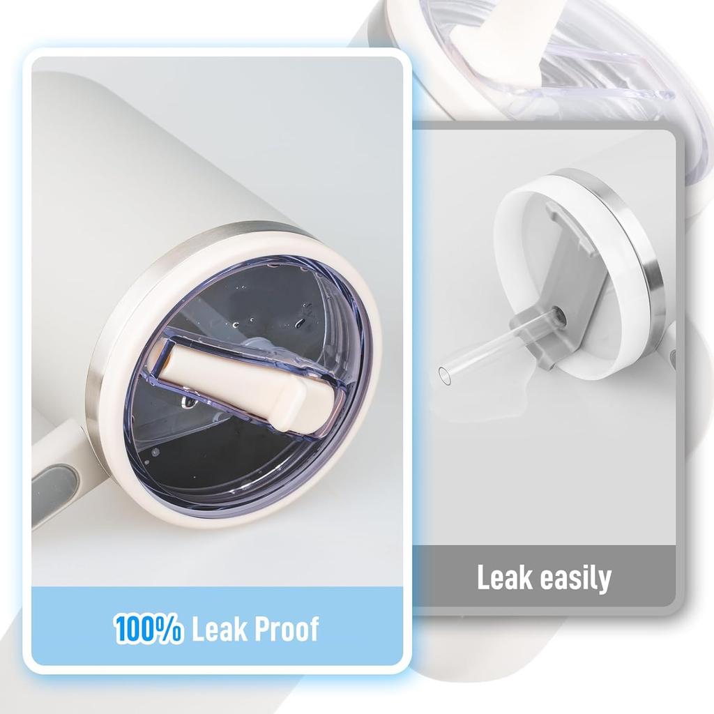 Replacement 40oz Stanley 2 Stanley Leak Reusable Stanley Straw Accessory Quartz Lid, H2.0 Stoppers, (Rose A) (Black)