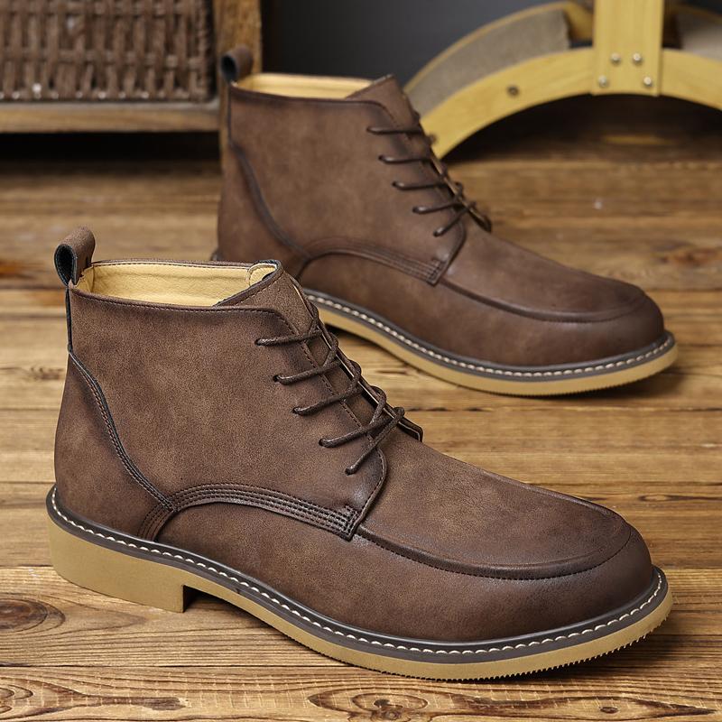 

European American Style Autumn Winter Fashiable High Top Boots N Slip Wear-resistant Simple Generous Exquisite Short Boots 46