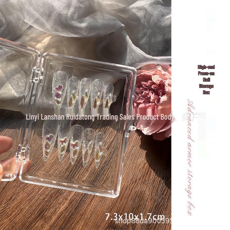 

High-Transparency Luxury Nail Storage Box: Durable Wearable Nail Organizer for Manicure and Tips, with Premium Display Features