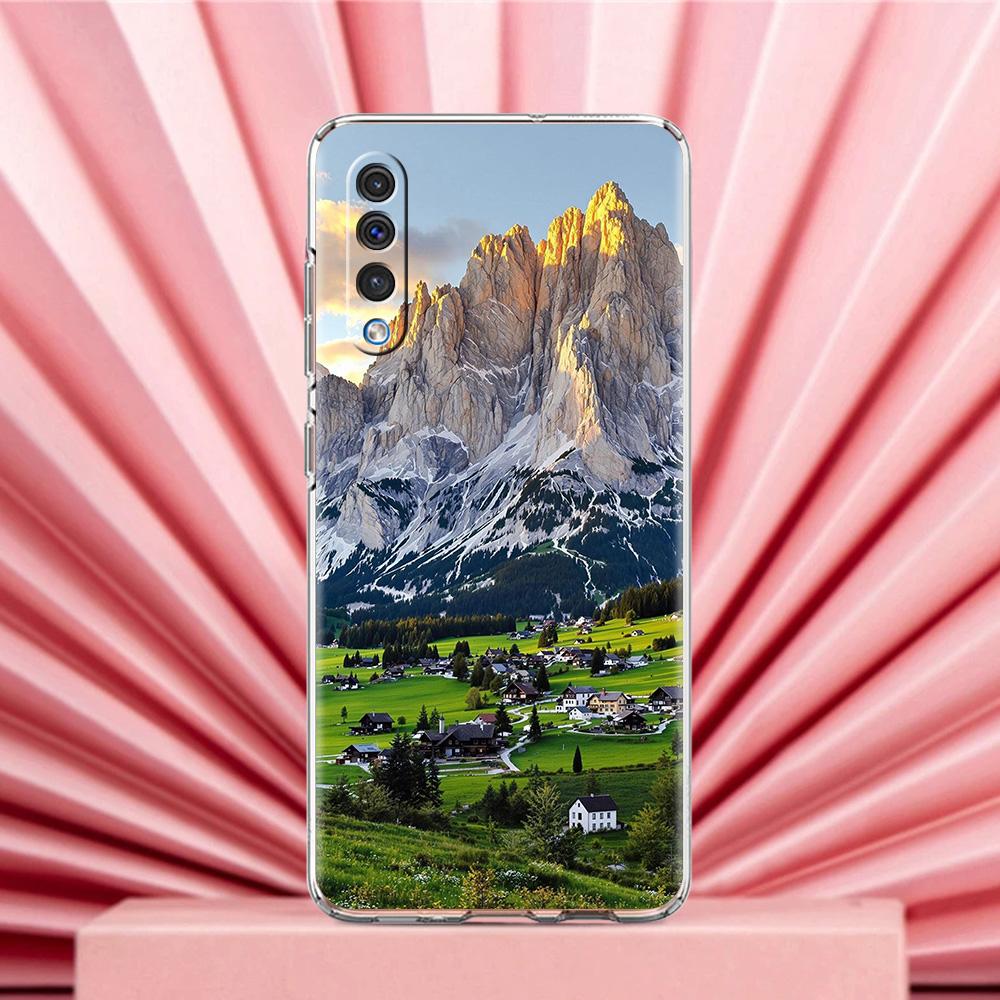 Handyhülle Für Samsung A56 A36 A26 A24 A16 A14 A12 A32 A50 A70 A22 A40 A34 A54 A42 A52 5G A06 Hülle Bergspitzen Landschaft