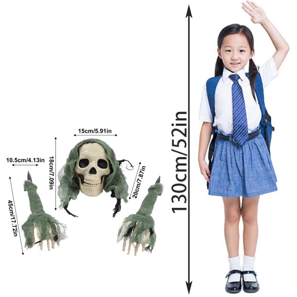 Halloween Ground Inserted Skull/ Ghost/ Head Three-piece Set Crawling Ghost/ Crawling Trick Simulation Arm Skull/ Site/ Decoration