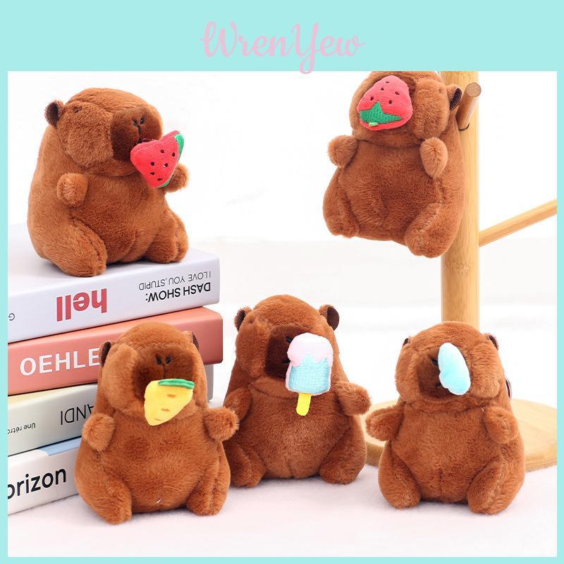Creativo Cappello da Gelato Fragola Anguria Capibara Peluche Ciondolo Portachiavi Per Regalo Bambini
