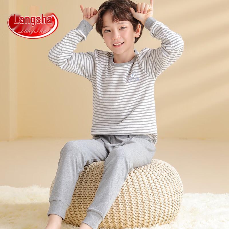 LANGSHA Boys' Antibacterial Cotton Thermal Underwear Set