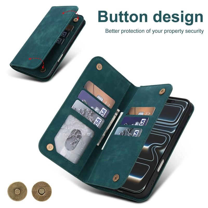 Wireless Charging For Magsafe Wallet Flip Case For iPhone 17 Pro Max 12 13 14 Plus 15 16 Pro Retro Leather Card Slots Book Cover