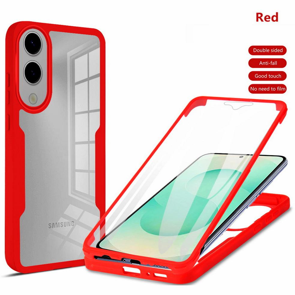 

Чехол с полной защитой для Samsung S25 Edge S25 Ultra Galaxy S24 Ultra S23 FE S22 Plus S21 Двойная защита щит Полное покрытие Galaxy S23+ красный
