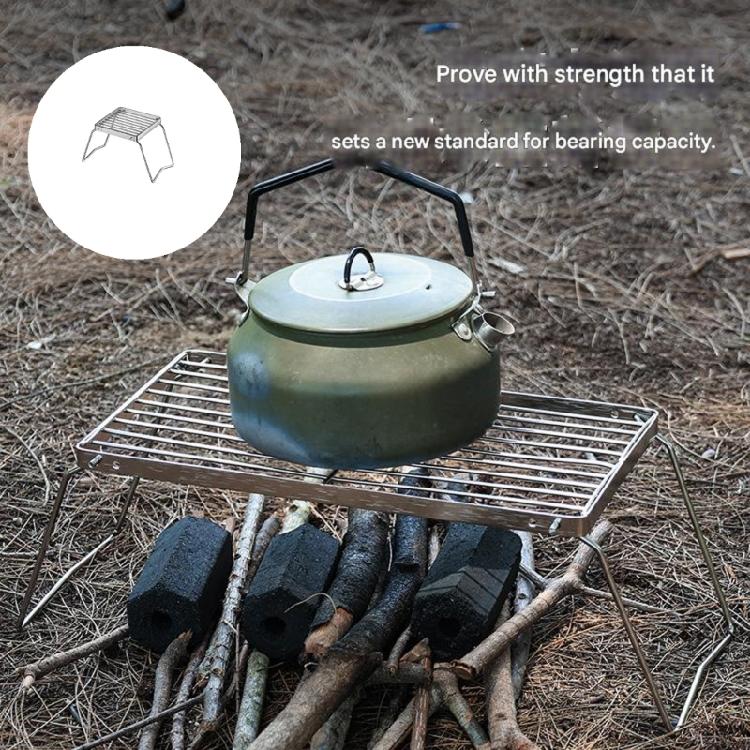 Camping Holder Stainless Steel Folding Grills Backpacking Stove Metal Texture for Camping with High Load Capacity