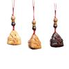 Dragon Boat Festival Scholar Zongzi Keychain Pendant - Wood Carving Handicraft Gift