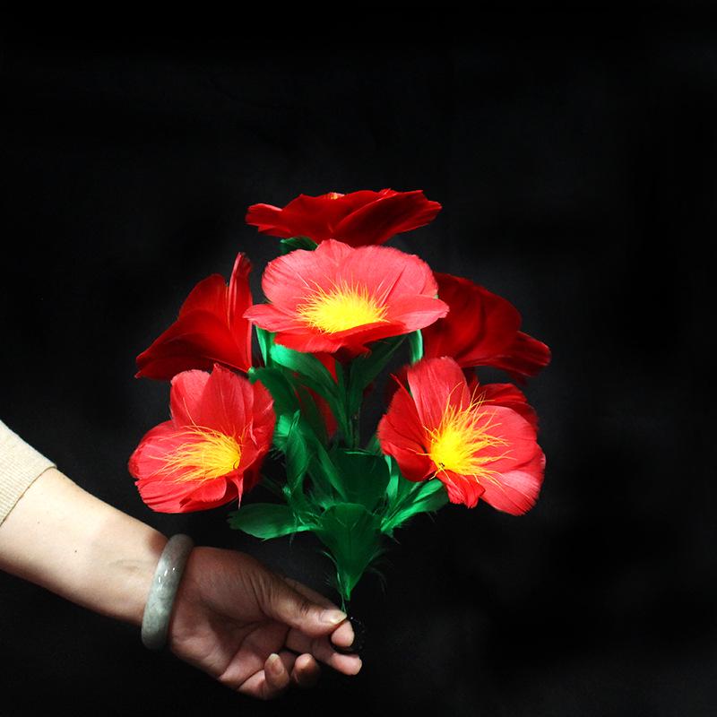 Flower Sleeve Karate Prop: Silk Scarf Transforms to Sunburst Feather Flowers (Version 6)