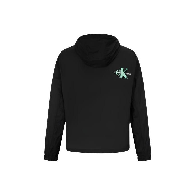 Calvin Klein Überlappender Buchstaben-Print Kapuzenjacke Herren Oberbekleidung Schwarz J323211-BEH