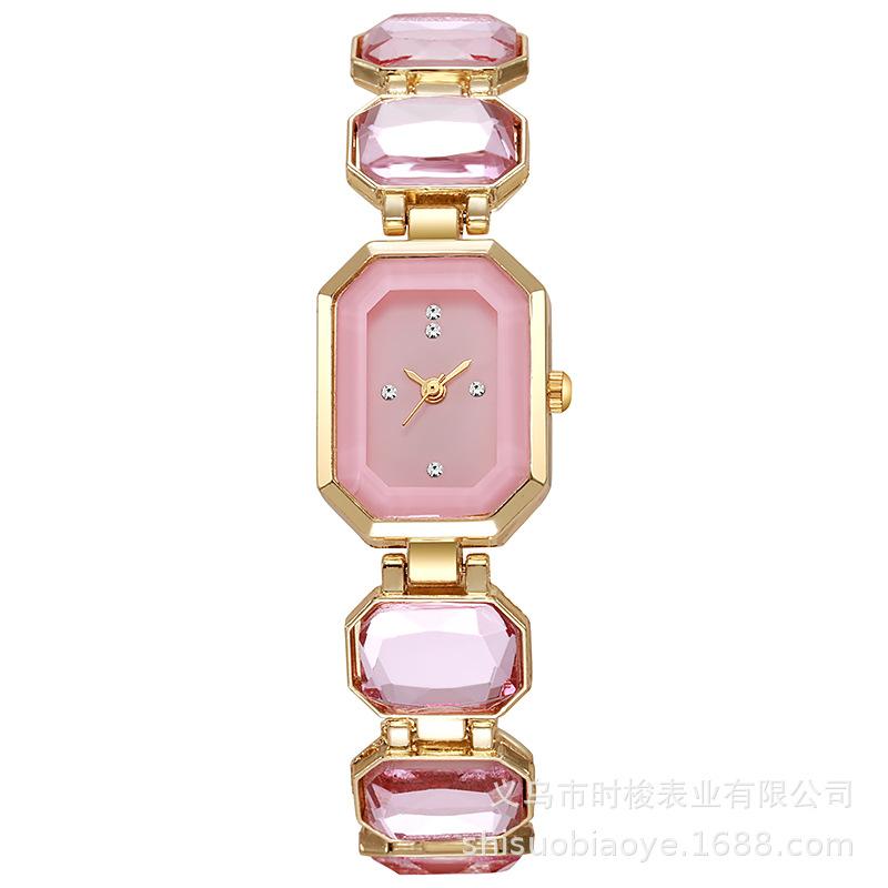 

Модные женские часы с прямоугольным циферблатом, элегантные женские кварцевые наручные часы, часы для девочек, роскошные, лучшие подарки розовый