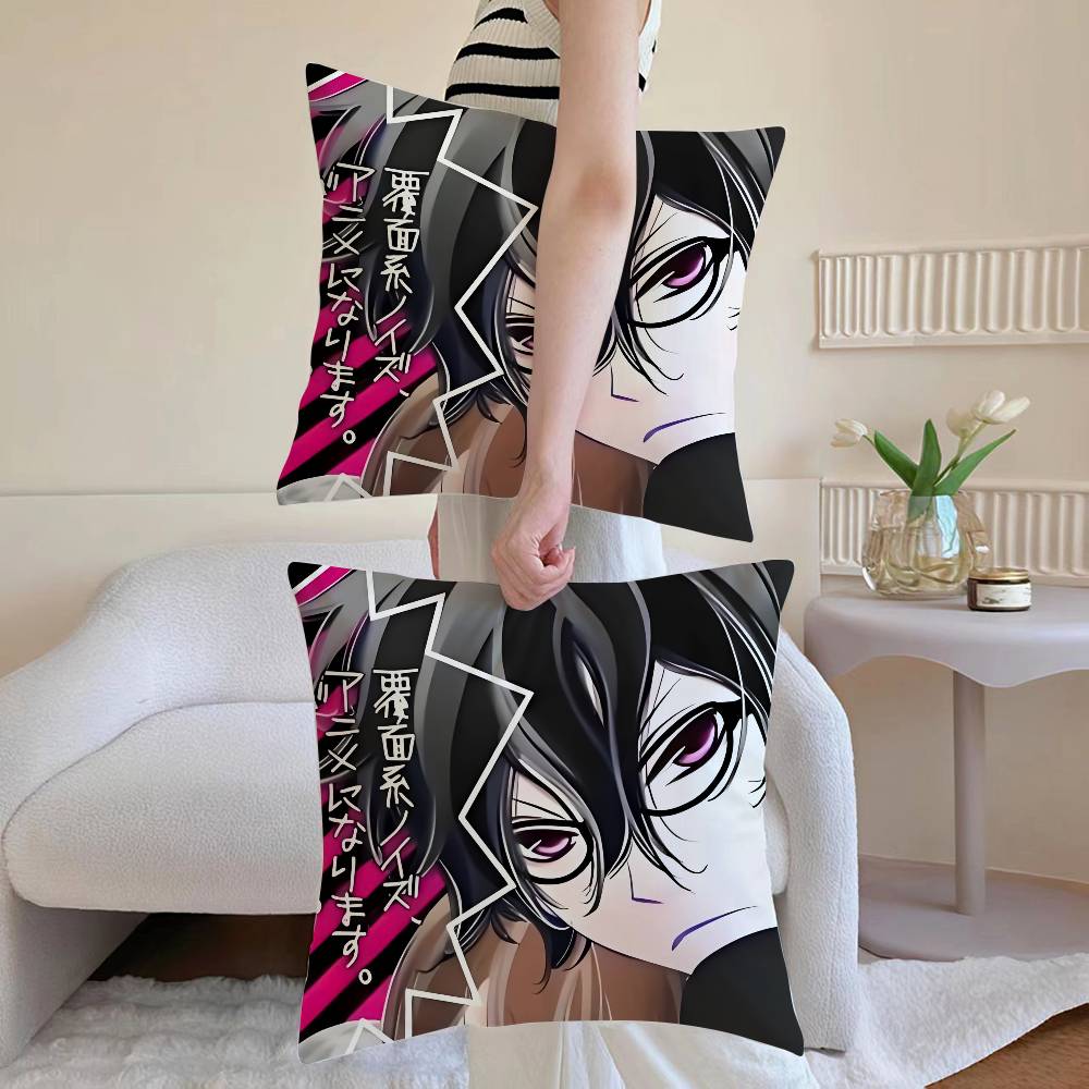 S-Sakaki Momo Anime Pillow Case Sofa and Living Room Decorative Cushion Covers Dust-proof and Mite-proof Invisible Zipper
