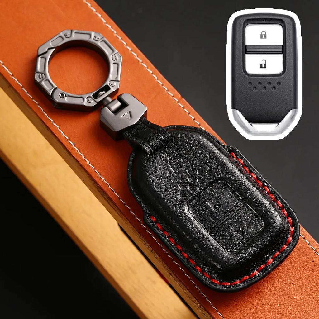 Leather Car Key Case Cover Shell For Honda Civic Accord Vezel Fit Crv Hrv Crz Hrv Polit Jazz Jade Stepwgn Elysion Pilot Odyssey