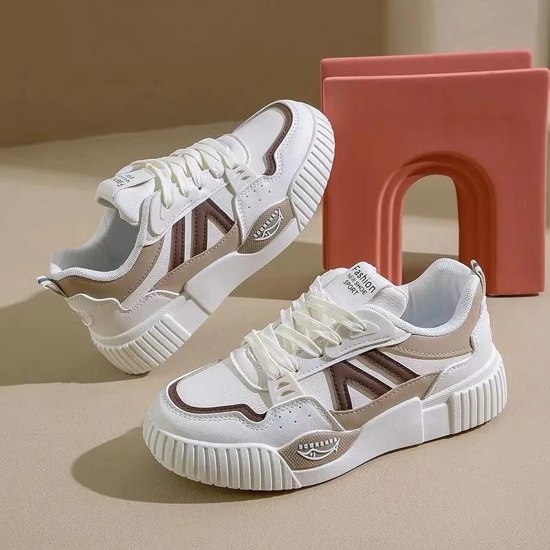 Platform Women's Vulcanized Shoes Outdoor Sports Running Shoes Comfortable and Versatile Female Shoes Lace Up Sneakers