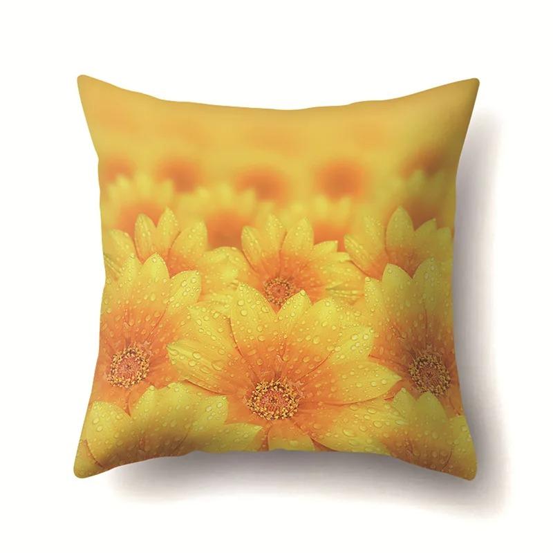 Heimdekoration Blumendruck Kissenbezug Sonnenblume Rose Gänseblümchen Kissenbezug Wohnzimmer Sofakissenbezug Schlafzimmer Zimmerdekoration
