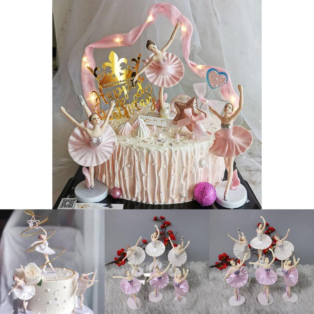 Lindas Figuras Miniatura de Meninas de Balé em PVC Perfeitas Para Enfeite de Bolo e Decoração de Casa de Bonecas