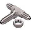 3AN Male Stainless Steel Bulkhead Tee T Brake Hose Fitting Adapter with Nut