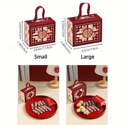 5 Stück Geschenkboxen im chinesischen Stil, Bonbonieren, für Hochzeiten und Neujahrsgeschenke. Einfache und fortschrittliche Verpackungsbox(Faltung erforderlich)