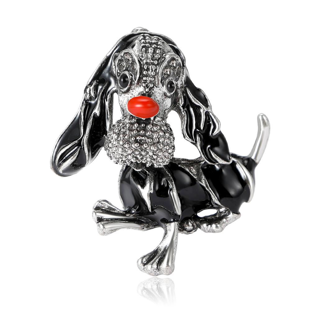 Fashion Enamel Oil Dropping Long Eared Dog Brooch Animal Pin Women'S Dress Suit Accessories Corsage
