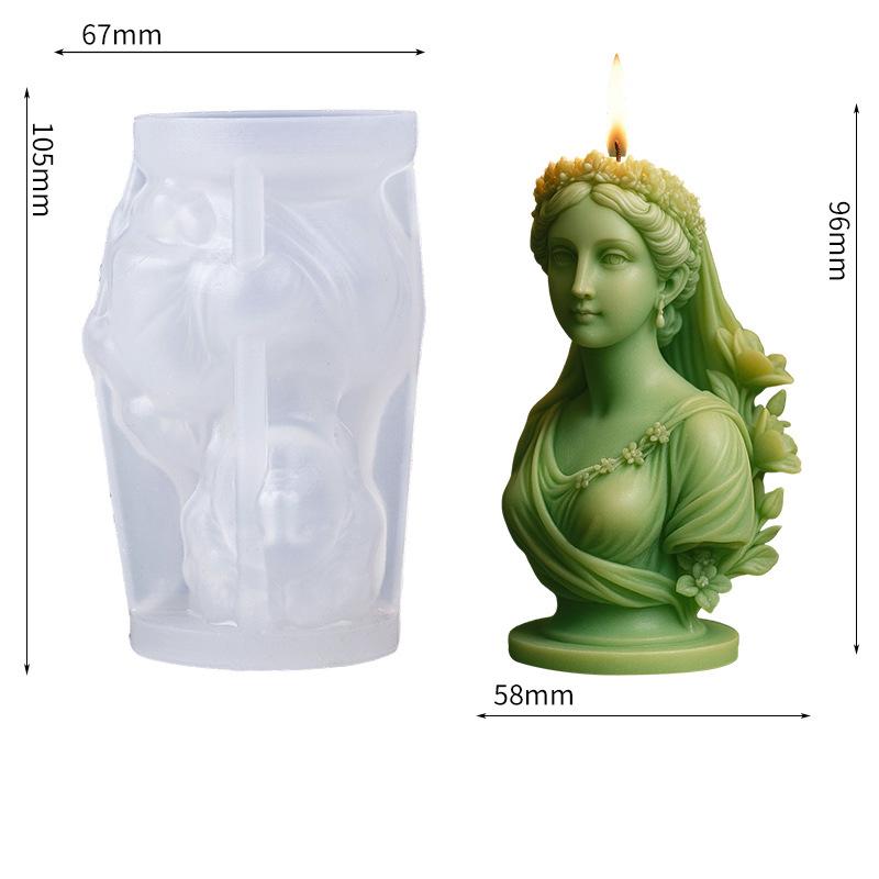 Garland Goddess Scented Candle Silicone Mold Diy Portrait Personality Creative Decoration Diffuser Stone Silicone Mold белый