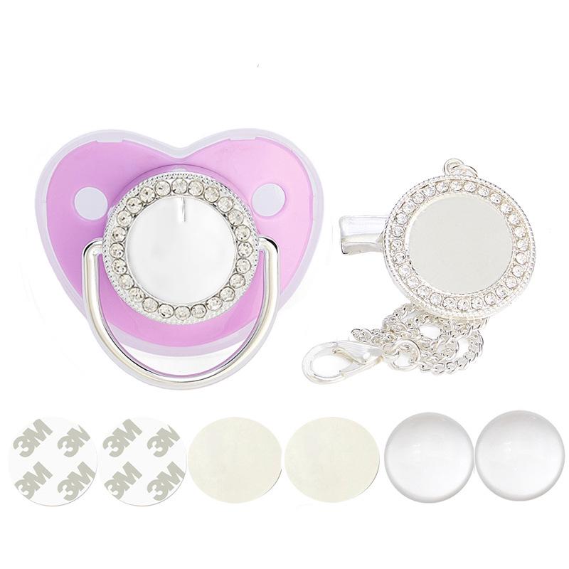 Silver Heat Transfer Rhinestone Baby Pacifier 2022