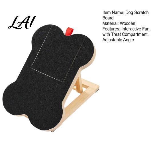 Dog Nail Scratch Pad Adjustable Board with Treat Box Wooden Pet File Puppy Care Tool Pad Interactive Toy for Stress-free Paw Large Dogs