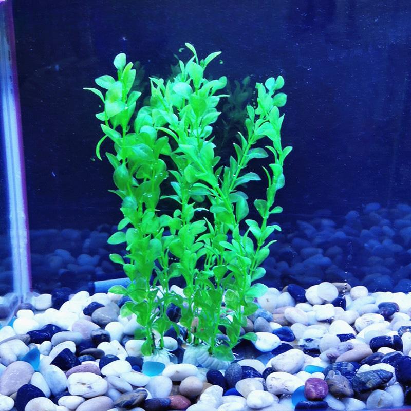 3pcs Aquarium Plants Plastic Artificial Green / Multicolour Tank Fish  Fun