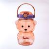 1000/1400ml Cute Bear Water Bottle Portable Large Capacity Water Cup Sport Drinking Mug With Straw