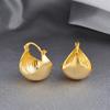 2026 Minimalist Geometric Metal Hoop Earrings European Sculptural Textured Gold Plated Ear Buckles for Women
