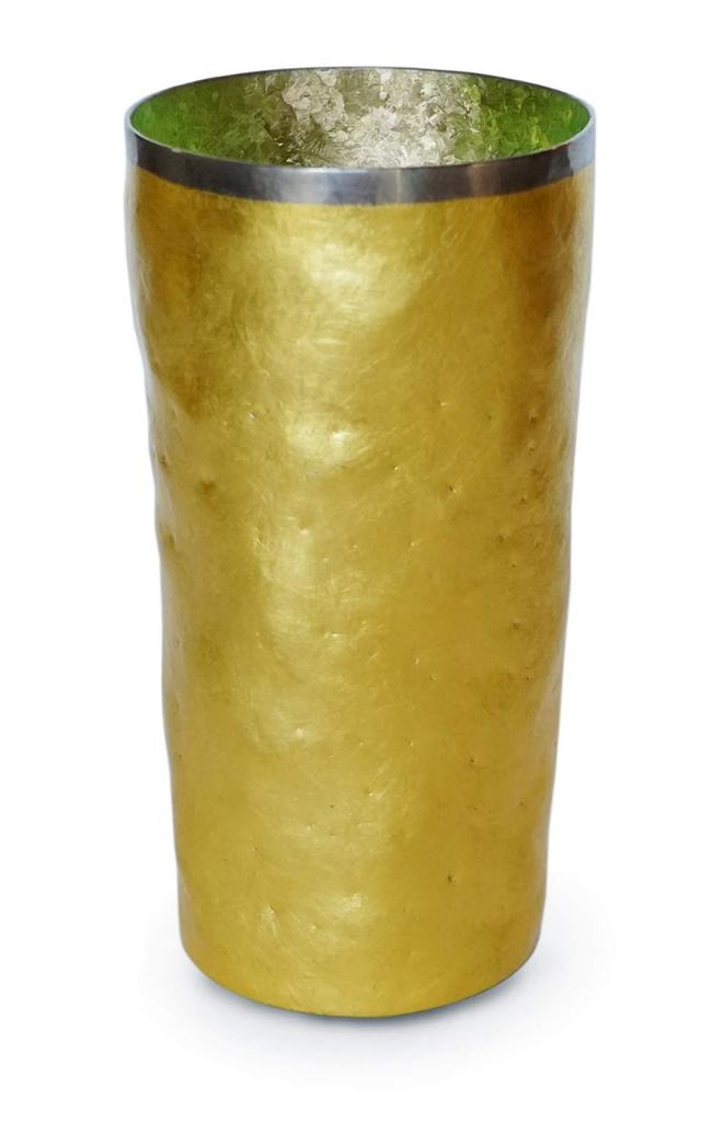 HORIE Gold Leaf Titanium Yamabuki Light Green Double-Layered Tumbler, Gold, Premium, 350cc, (T08KP350GRL)