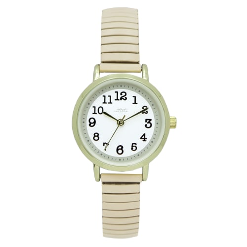 

Fieldwork Women s Analog Watch with Bellows Strap, Stainless Steel, Nickel-Free, Beige, NF O-Rai, YM074P-1