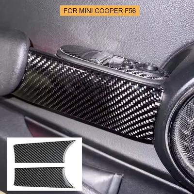 2PCS Car Interior Carbon Fiber Style Door Handle Cover Trim Sticker Decals for Mini Cooper F56 JCW Modification Accessories