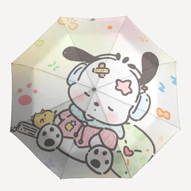 1pc Starry Night Adventure: Cute Dog Umbrella with Automatic Opening & Closing, Foldable Design, Iron Frame for Outdoor Use - Perfect Gift for Fans, T