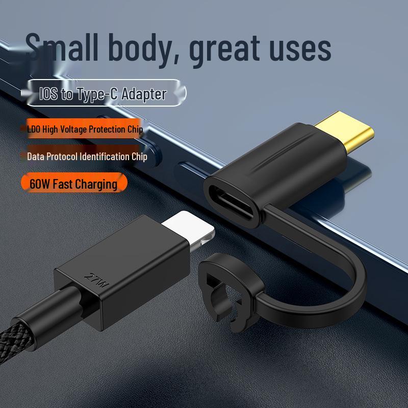 PD Adapter: Lightning Female To Type-C Male for iPhone 15, iPad, Laptop