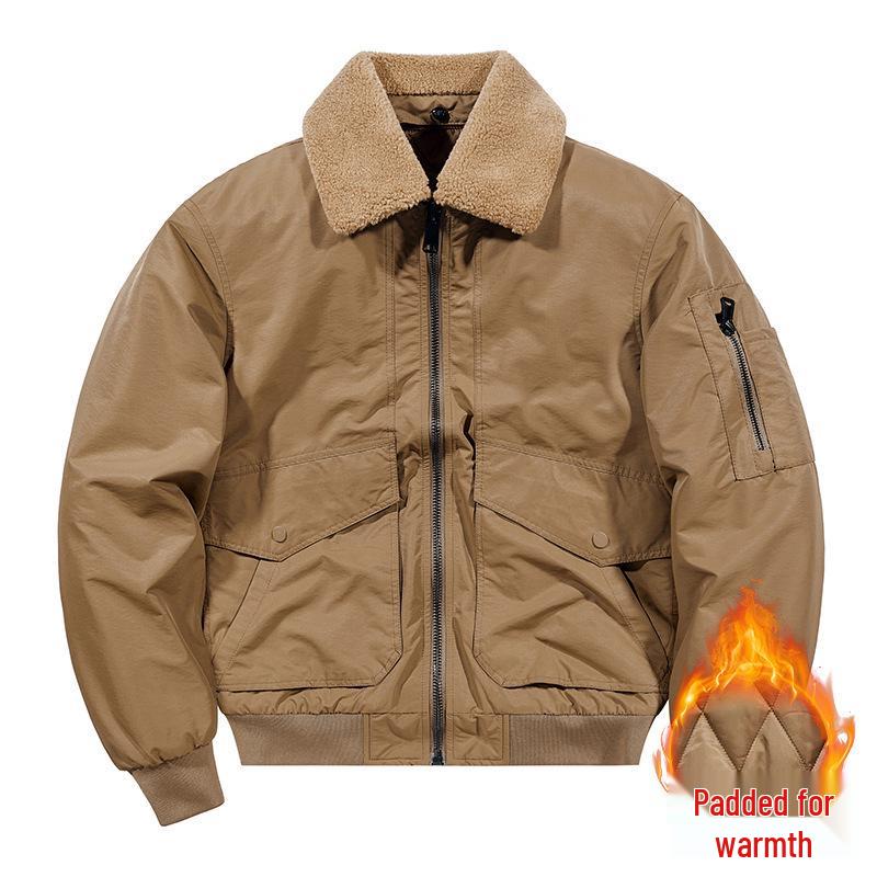 Men's Winter Warm Cotton Jacket with Detachable Fur Collar