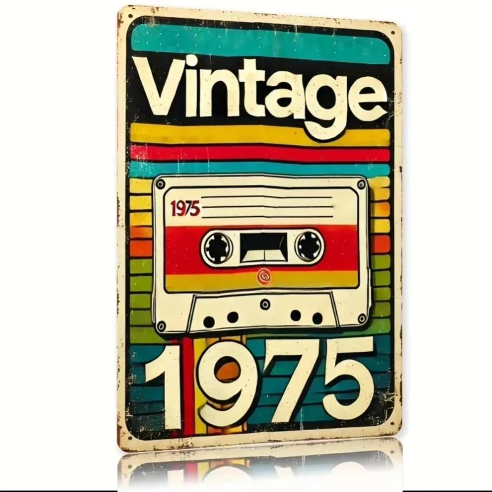 Tinplate Painting2d RETROTAPECZ 1975 Sign Gift Vintage Metal Art  Cassette Decor Perfect for Gen Xers  Retro Audio Aficionados