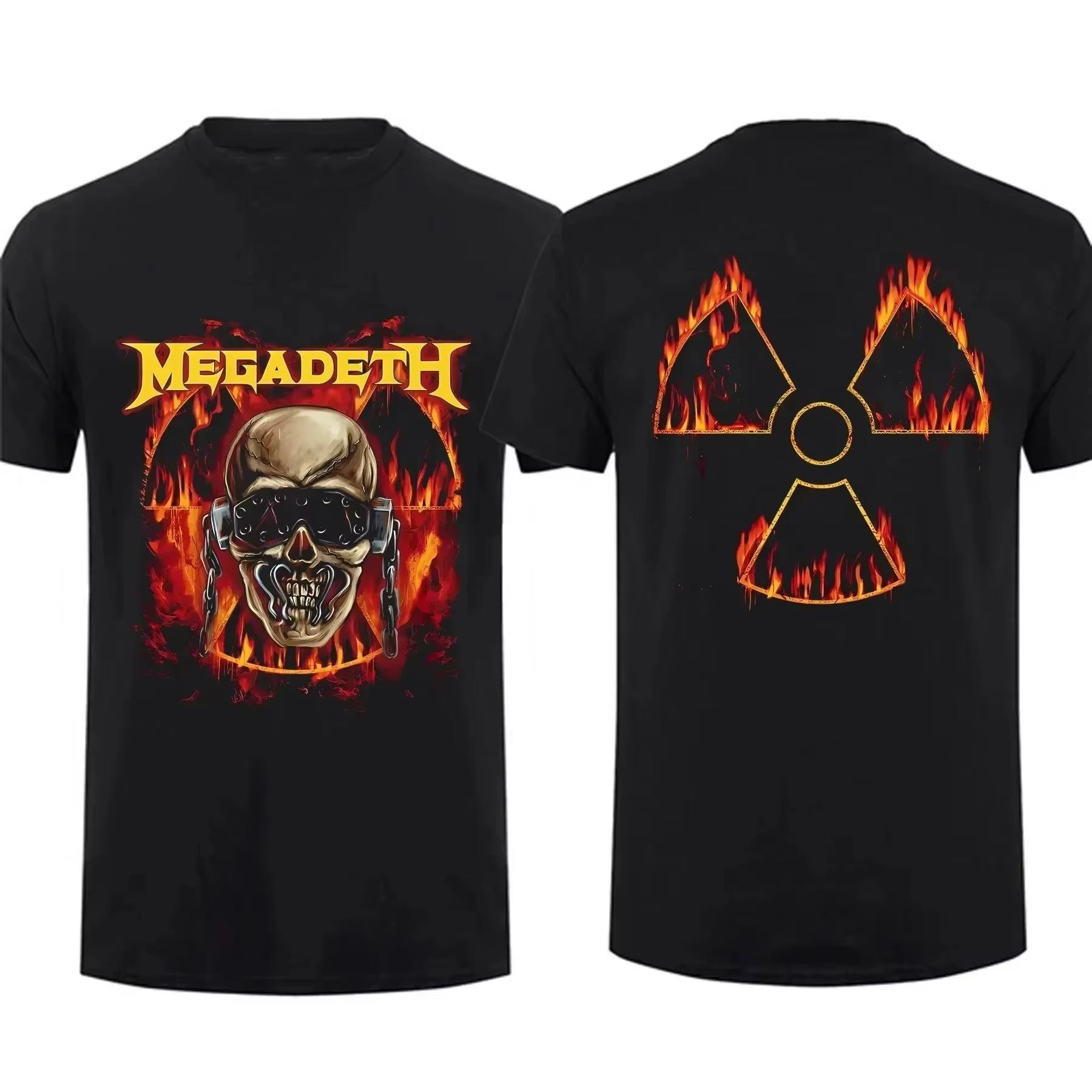 2026 Megadeth Rock Band Cotton T-shirt for Men, Y2K Heavy Metal Print Hip Hop Style Fashion Street Hawaiian Fashion T-Shirt 4XL