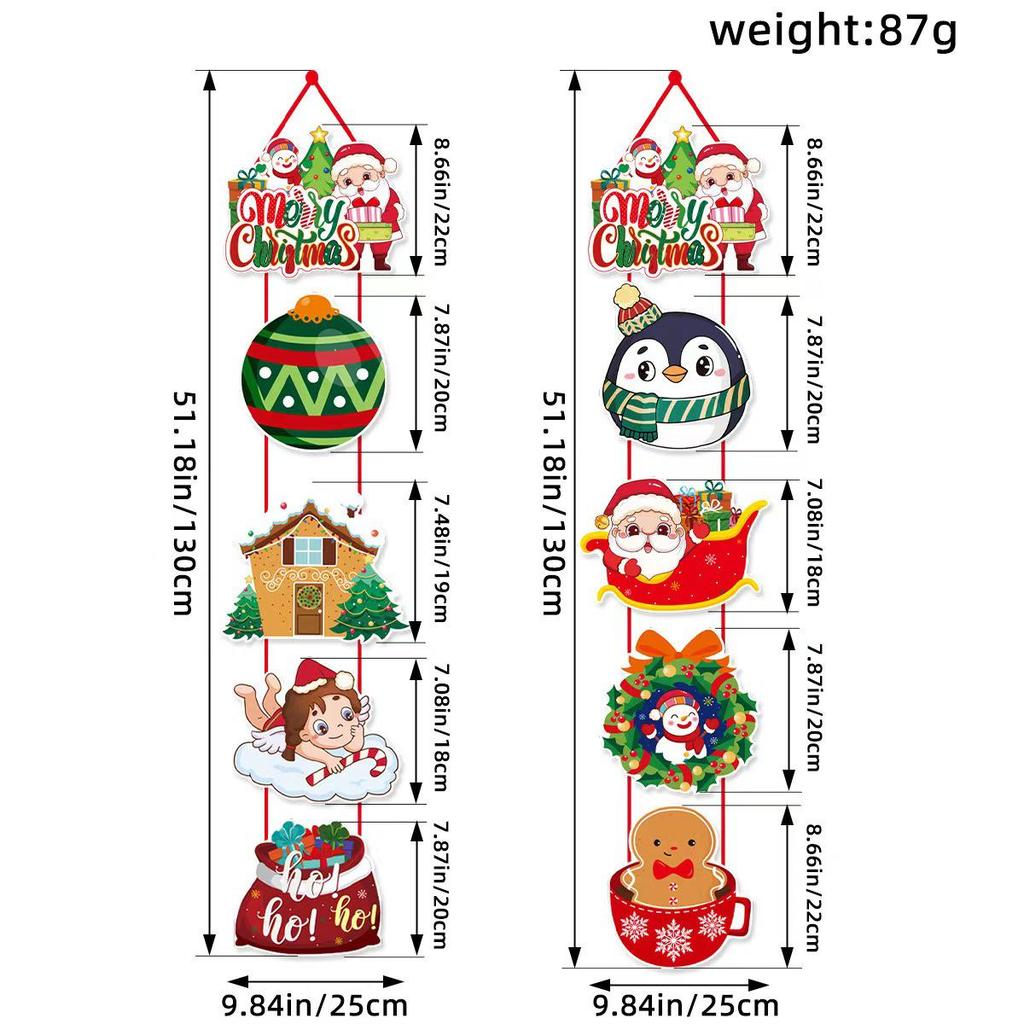 Christmas Door Hanger Decorations: Santa Claus & Snowman Party Atmosphere Set