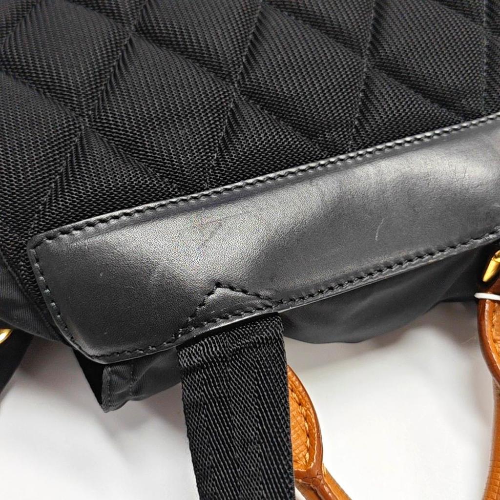 [Pre-Owned] The Rucksack Series Nylon And Leather Backpack Large - Good #RZ9ZW5