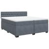 VidaXL Sommier à lattes de lit et matelas Gris foncé 200x200cm Velours 3288709