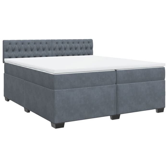 VidaXL Sommier à lattes de lit et matelas Gris foncé 200x200cm Velours 3288709