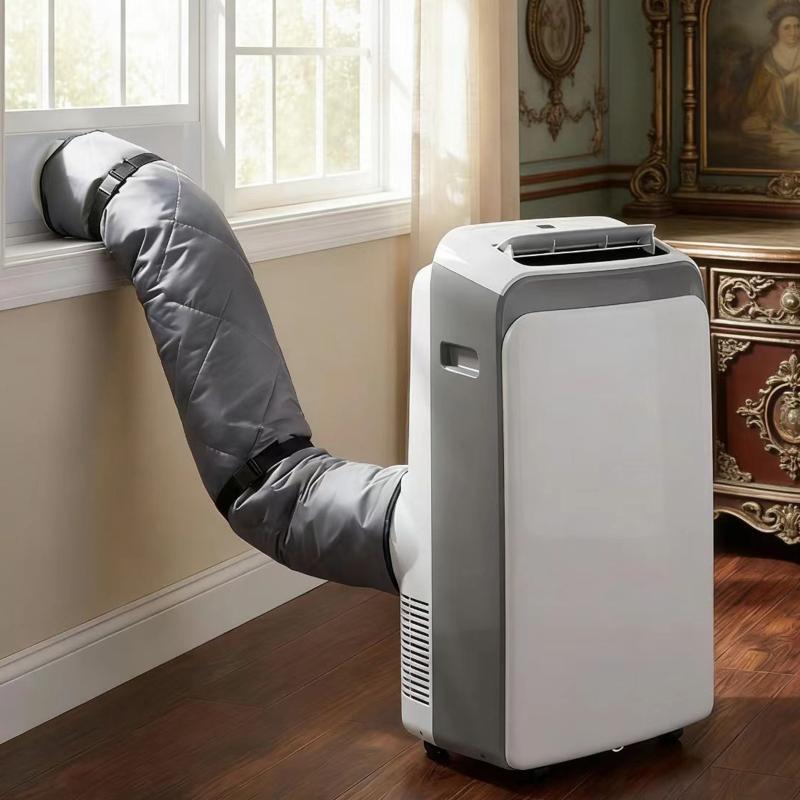 Copertura Tubo Aria Condizionata con 2 Cinghie a Fibbia 53*148CM Regolabile Portatile Isolamento Termico per Condizionatore d'Aria Domestico