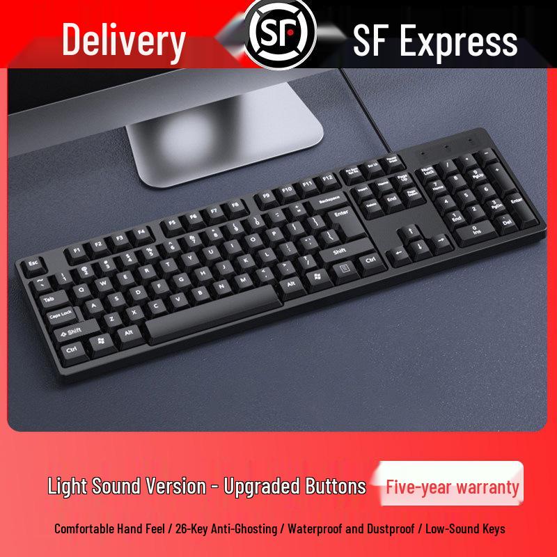 Universal Wired Business Keyboard & Mouse Set – Silent Office 3-Piece for PC, Laptop, Desktop